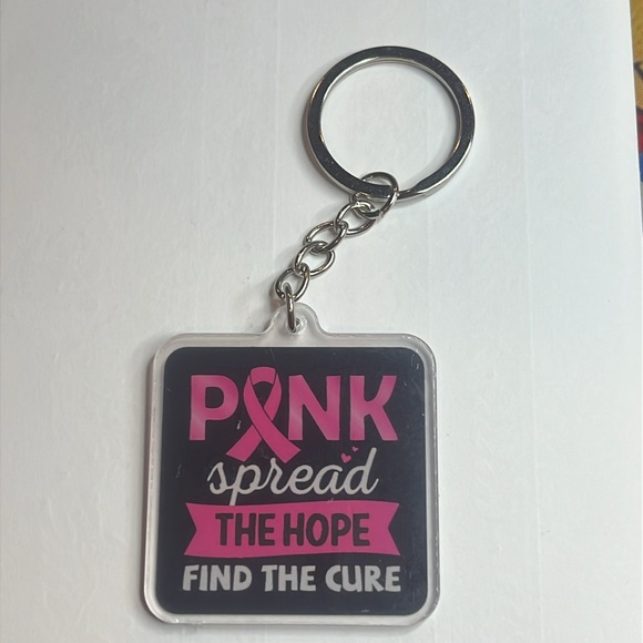 Hand Crafted Inspirational Pink Ribbon Keychains Pick 1 - Picture 3 of 11